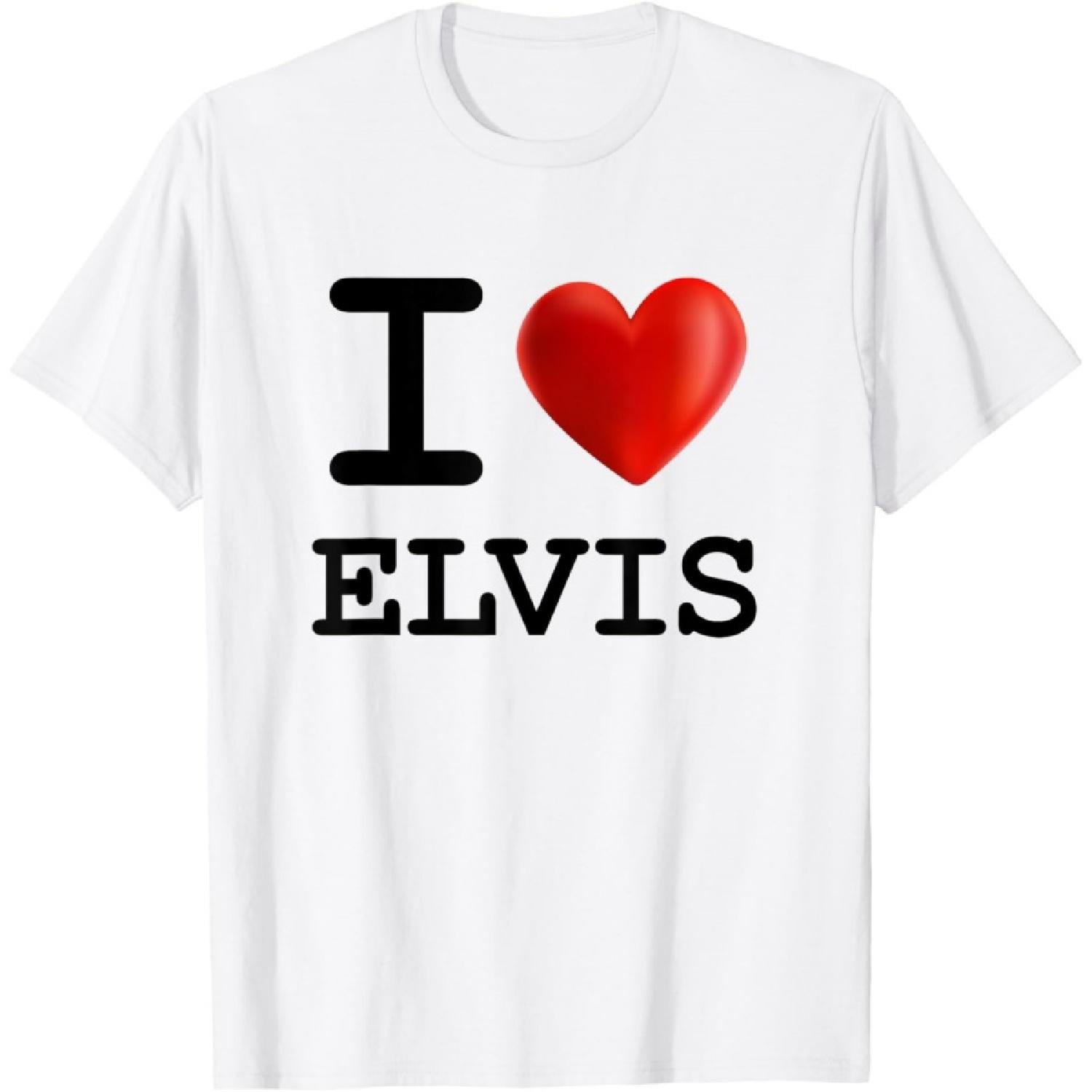 I Love ELVIS Heart Name T Shirt Gift T-Shirt XXXXXL белый