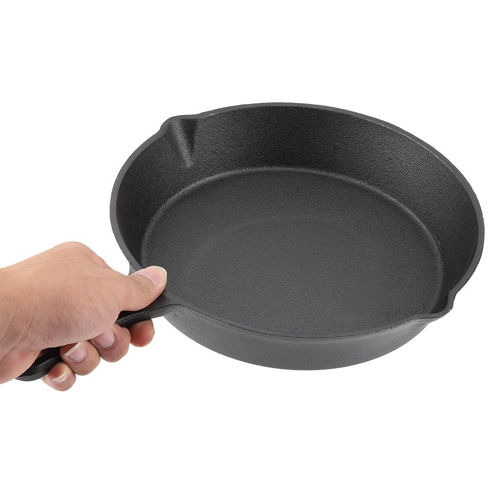 Cast Iron Frying Pan, Diameter 27 Cm, Cast Iron Frying Pan, Iron Frying Pan, Cast Iron Frying Pan, Grill Pan for Stove, Oven, Grill, Induction Cooker,