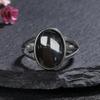 Vintage 925 Sterling Copper Ring Natural Black Onyx Ring Oval Round Stone Retro Fine Zircon Gift Sun Shaped For Women Men