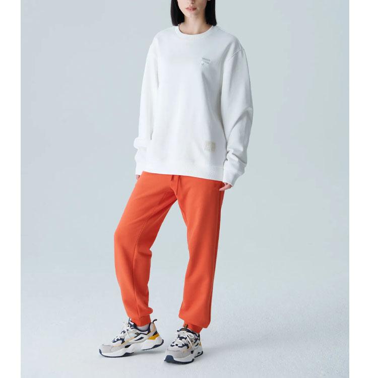 FILA Sweatshirts Unisex White Crew Neck Moderate Regular FS2POF3101X-OWH