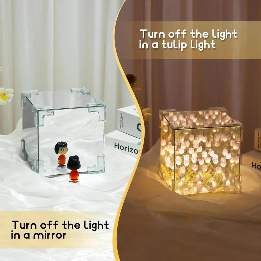 Handmade DIY Tulip Flower Cube Night Light GT Full Set of Material Package Room Decoration Couple Birthday Gift Night Light