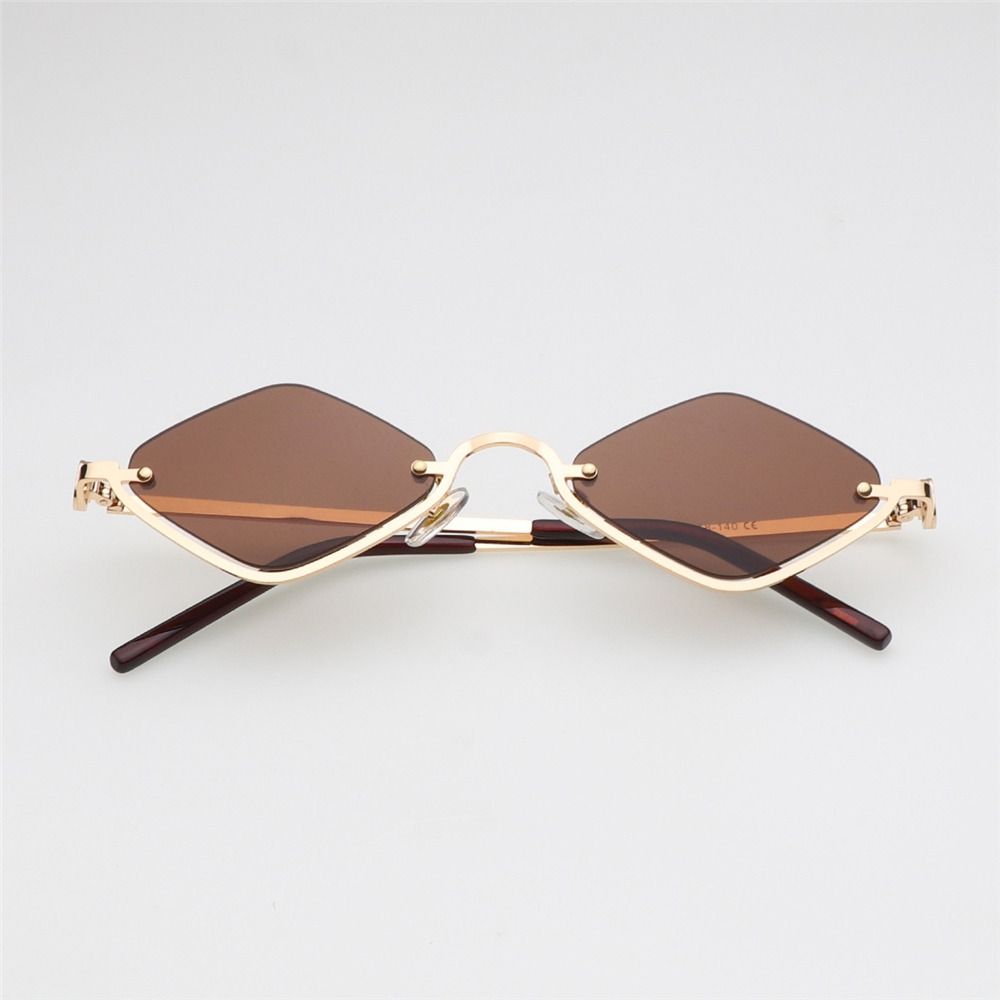 Diamond-Shaped Half Frame Sun Glasses Women's Sunglasses for Women & Men Hip Hop Vintage Shades Eyewear UV400 Protection