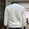 Trendy Light Luxury Men's Printed Round Neck Hoodie - Casual Slimming Base Layer in Old Money Style