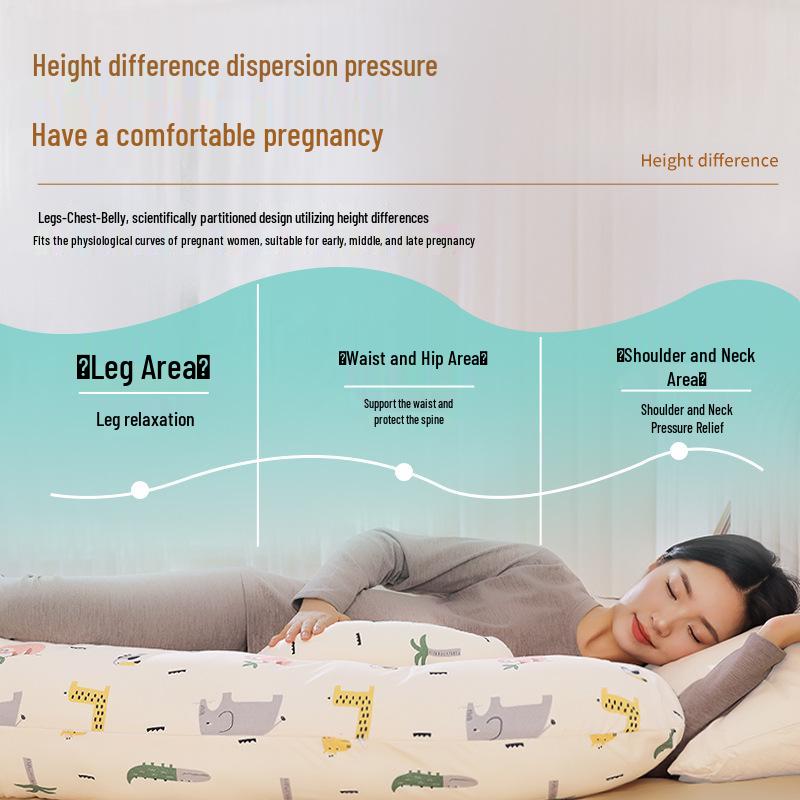 U-Shaped Multifunctional Pregnancy Pillow for Back and Belly Support