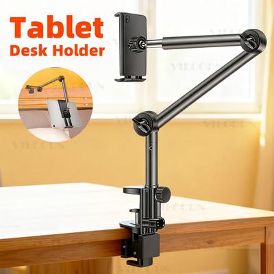 Lazy Bedside Desktop Tablet Mobile Phone Clamp Bracket Flexible Long Arm Gooseneck Lazy Person Bracket With Handle Overhead Live Bracket