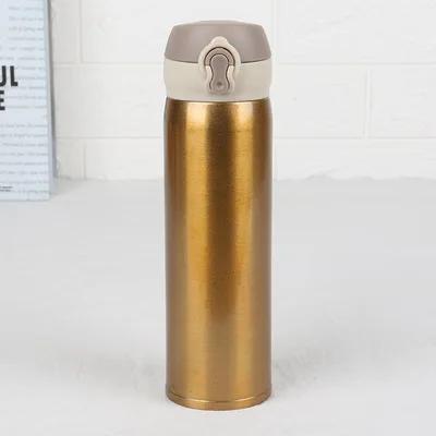 

Stainless Steel Kids Vacuum Flask Portable Thermos Bottle Car Travel Mug 350ml золотий
