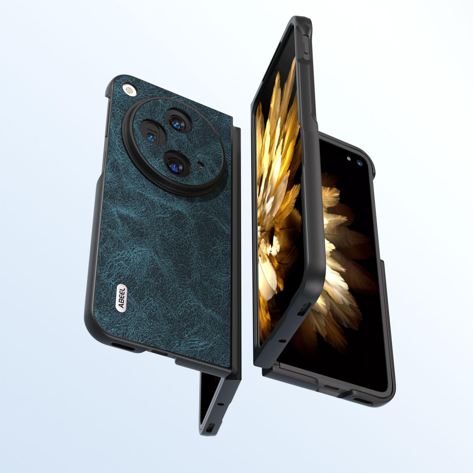 

ABEEL For OnePlus Open Case PU Leather Litchi Texture Phone Back Cover Blue