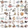 50 Cartoon Watercolor Cat Doodle Stickers Decorate Guitar Notebook Suitcase DIY