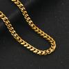 Stainless Steel Chunky Miami Cuban Chain Necklace for Men Women Punk Boy Classic Gold Plated Choker Neck Jewelry Accessory