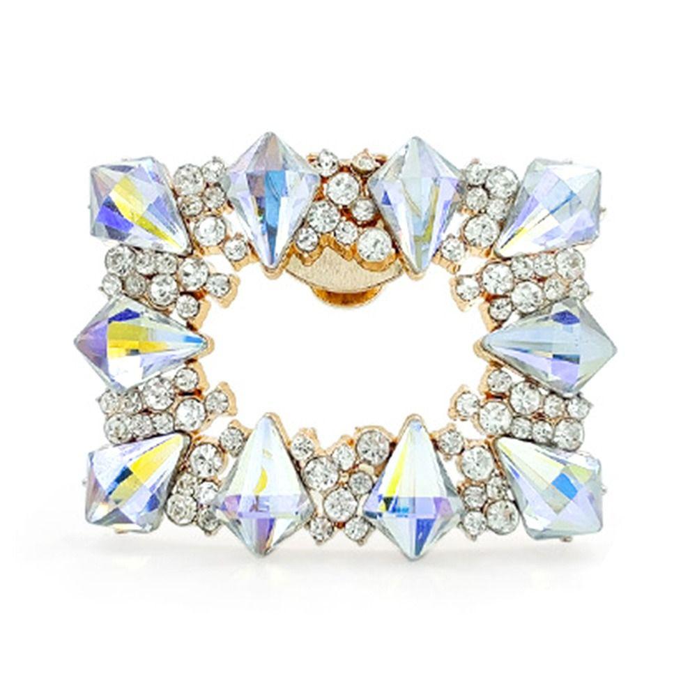 Wedding Bride Shoe Decorations Clip Glass Crystal High Heel Flower Charm Buckle Removable Rhinestone Buckle Decorative Women