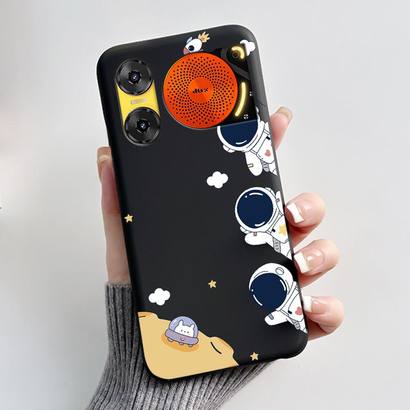 Custodia per Telefono Per ZTE Nubia Music 2 Custodia Z2460 Z2353 Estetica Gatto Carino Astronauta Nera Morbida TPU Silicone Copertura Protettiva Integrale