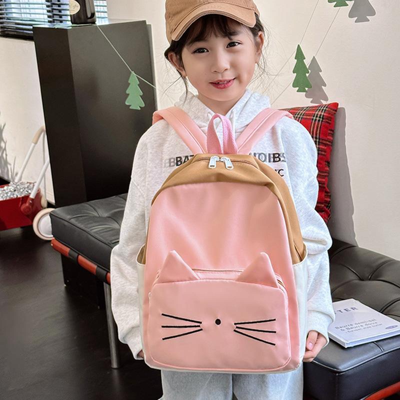 Cartoon Cat Kids Backpacks Kawaii Children's Handbags for Girls Boys Kindergarten Schoolbag Korean Toddler Travel Storage Bag