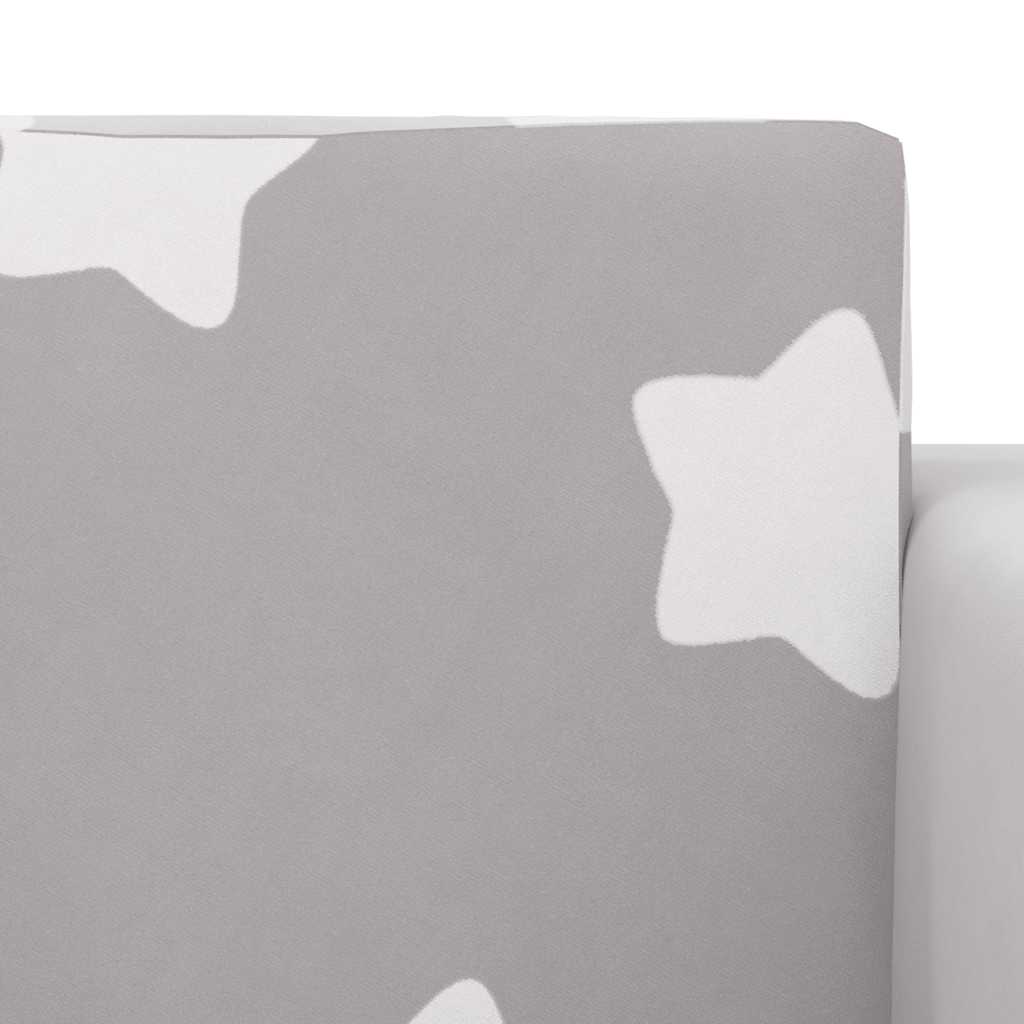 Children's Sofa, Fold-out, Grey with Stars, Soft Plush