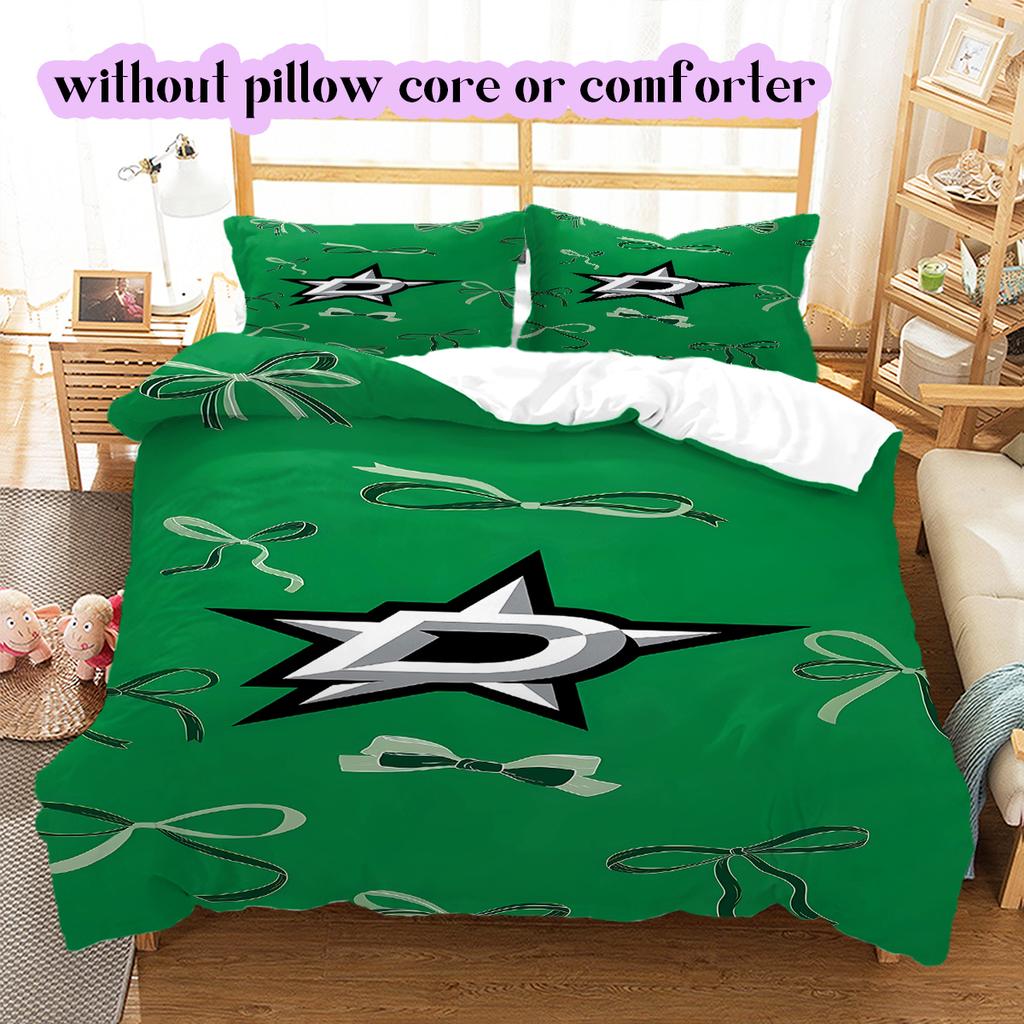 Ice Hockey Logo Pattern Bedding Quilt Set Quilt Cover Pillowcase Home Decoration Birthday Gift (1*duvet Cover+ 2*pillowcase, Without Core)