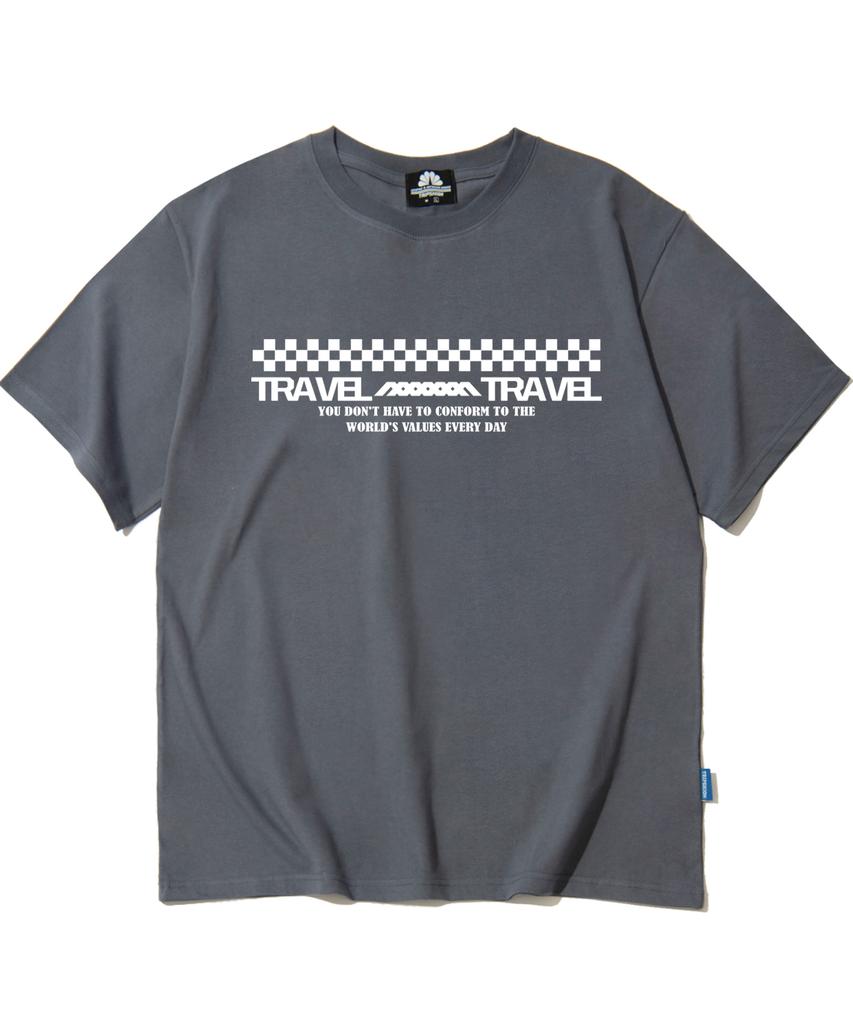 TRIPSHION Travel Checkerboard Graphic T-Shirt - 8 Colors (Type B)