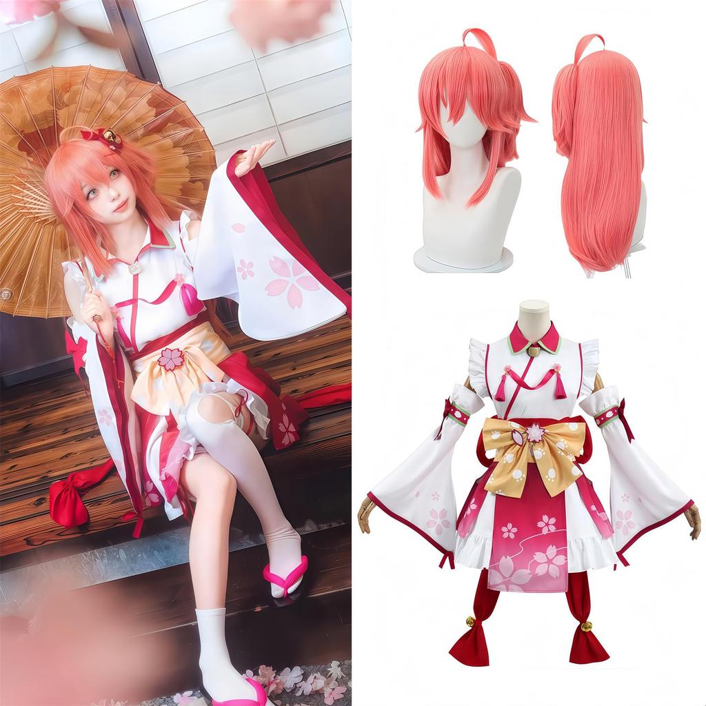 VTuber Cosplay Sakura Miko Cosplay Costume VTuber Cosplay Mikochi Sakura Miko Virtual YouTuber VTuber Cosplay Hololive HZ [NOKIJP] (Sakura Miko, L)