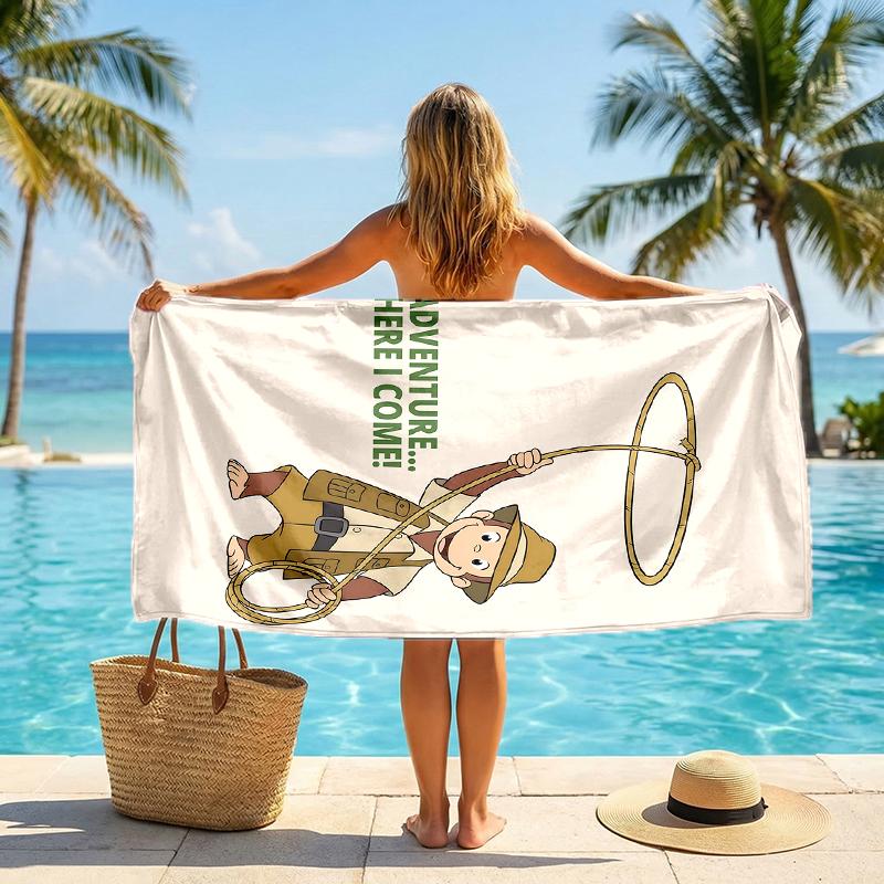 Curious George Fashion Beach Towel: Ideal for Summer Adventures Soft, absorbent and quick drying suitable for swimming and bathing