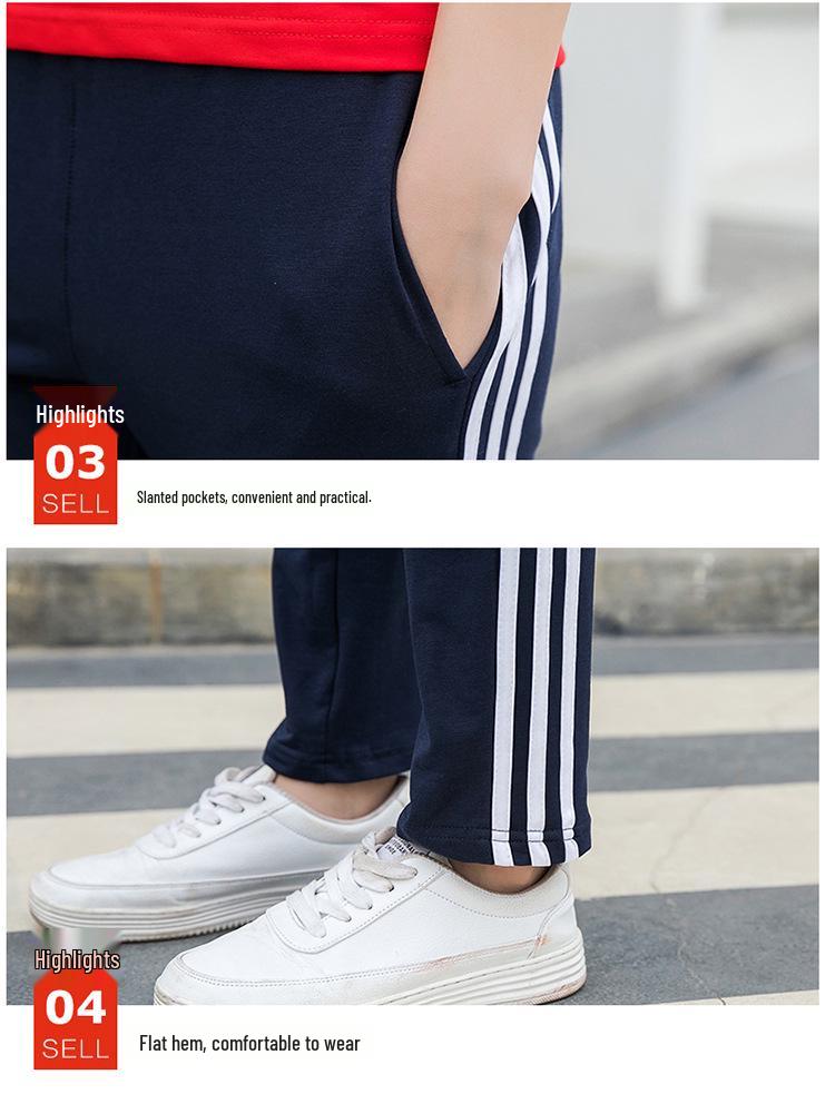 Summer 2020 Couple's Sportswear: Men's Short Sleeve School Uniform Set