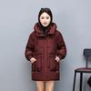 2025 new down cotton jacket mid-length thickened hooded padded jacket Korean version loose cotton jacket winter warm jacket for women