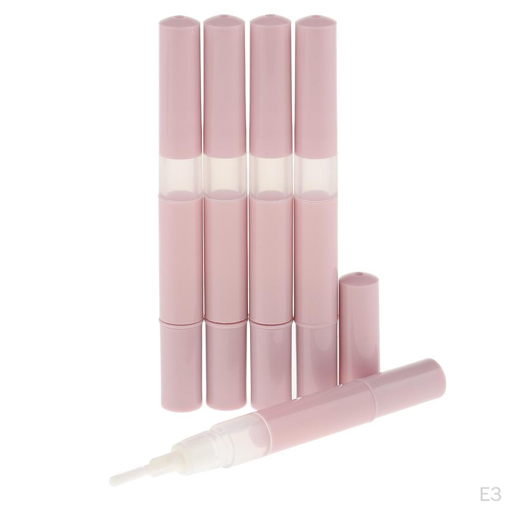 5 ml Empty Pens Cosmetic Container Growth Liquid Tube Mascara Nail Oil Pen Brush White/Pink