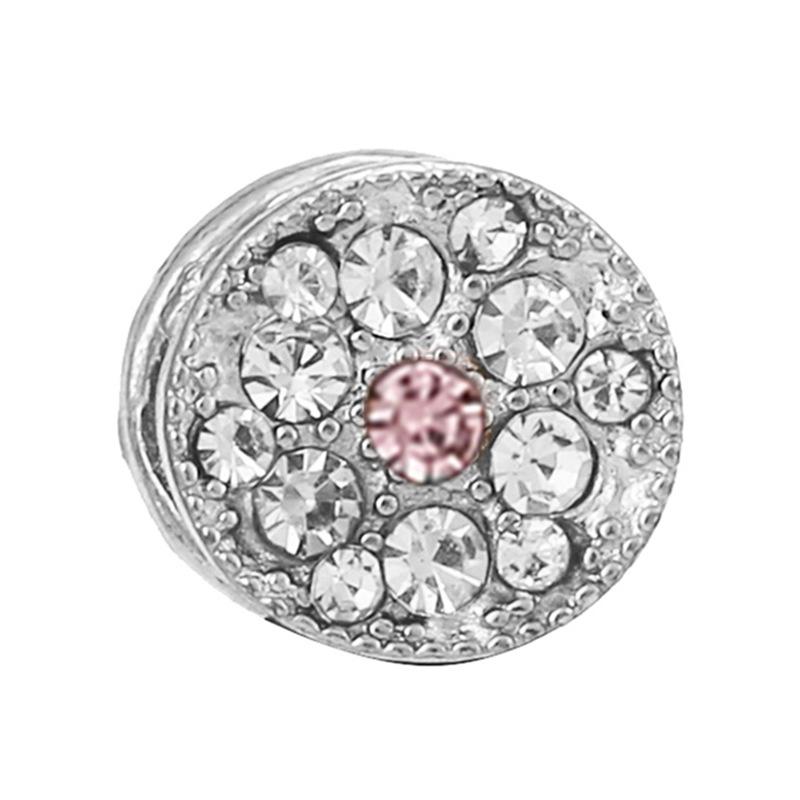 New Silver Plated Pink Diamond Butterfly Alloy Large Hole Charm Beads For DIY Bracelet Necklace Jewelry Accessories Gift