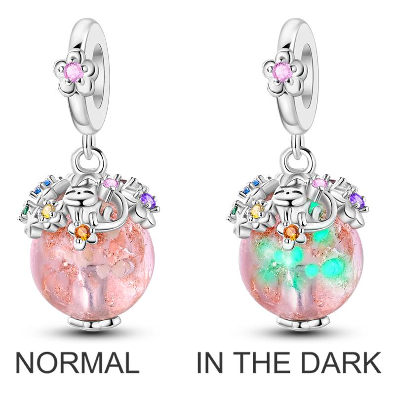 Copper Romantic Lover In Spring Charms Beads Colorful Flower Butterfly Dangle Fit Original Bangle Bracelet Diy Jewelry Gift