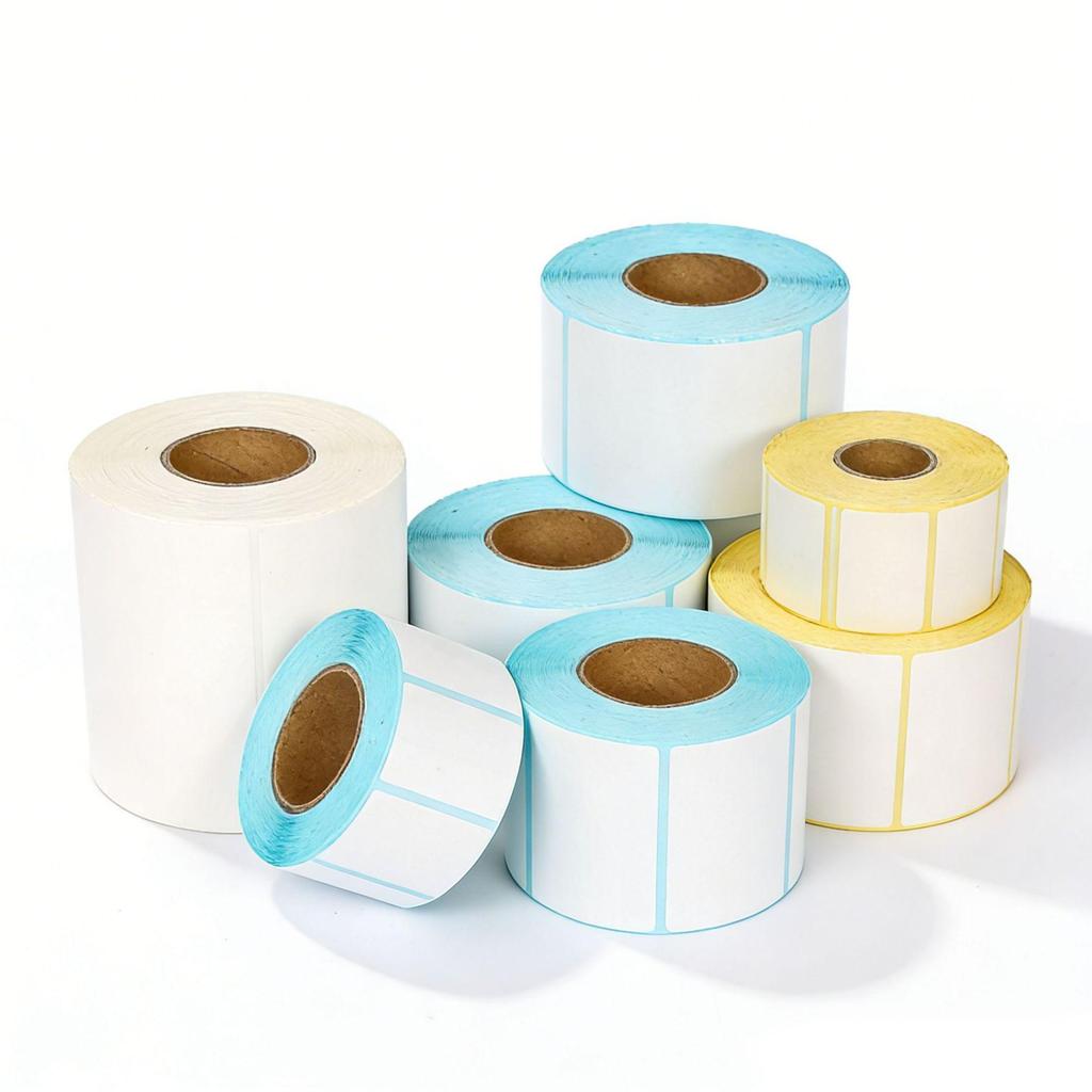 Durable Thermal Label Paper Set: 150x100x80x60x40x30mm Blank Stickers for Logistics & Electronic Scales