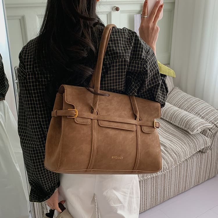 Large Capacity Leather Tote Bag Women's Shoulder Handbag