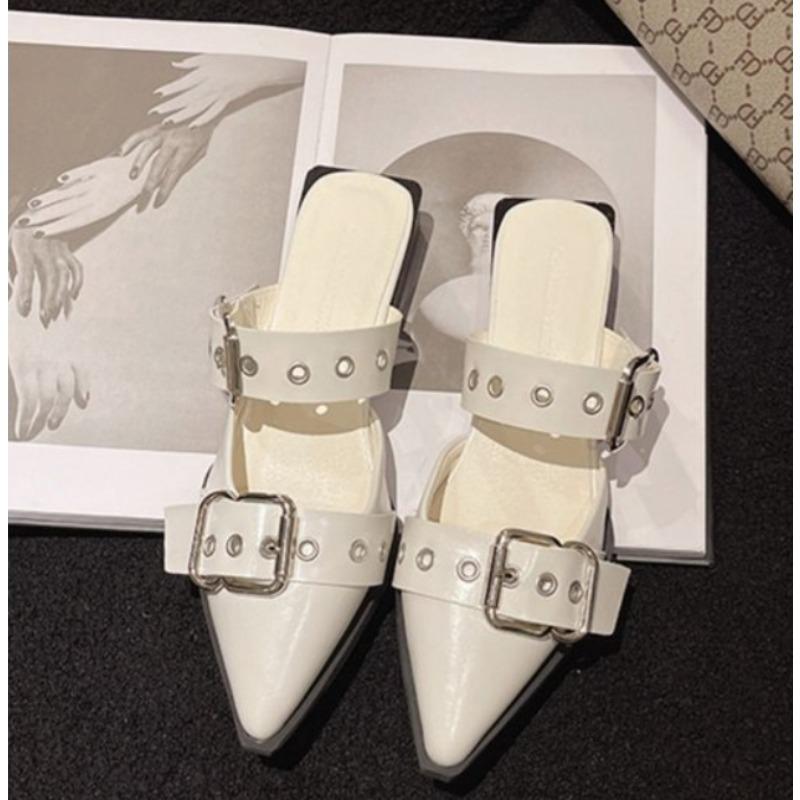 New Style Popular Women Sandals Shoes Pointed Toe Spring Shallow Footwear Slingbacks Ladies Sandals Flats Shoes Big Size