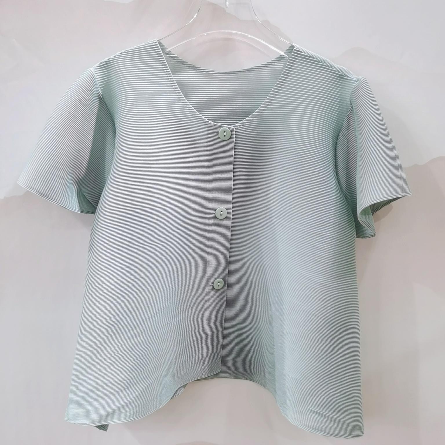 

Плиссированные куртки женские дикие свободные однобортные топы с воротником с лацканами летняя одежда One Size светло-зеленый