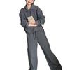 Early Autumn Slimming Two-Piece Set: Polo Collar Hoodie & Sweatpants - Cotton Casual Sport, Loose & Thin Fit