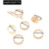 Glossy plain ring ring jewelry women's geometric modeling electroplating wind personalized joint ring set
