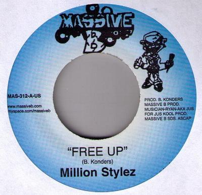 7inch Record MILLION STYLEZ / POMPATAY - Free Up / Good Goodie MAS312 Massive B 2008 US Reggae, Ska & Dub Used