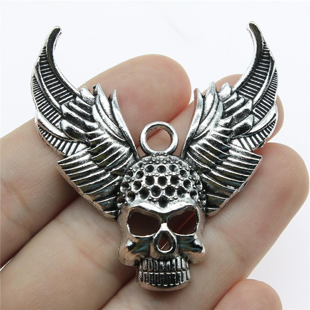 2 Stück Anhänger Totenkopf DIY Schmuckzubehör Für Schmuckherstellung Antik Silber Farbe Todes Totenkopf Anhänger Blumen Totenkopf Anhänger