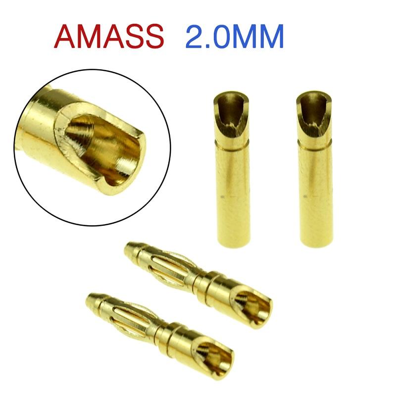 10pair New Amass Banana Plug 2mm 3.5mm 4mm 5.5mm 6mm 6.5mm Bullet Female Male Connectors Gold Plated Copper Semicircle