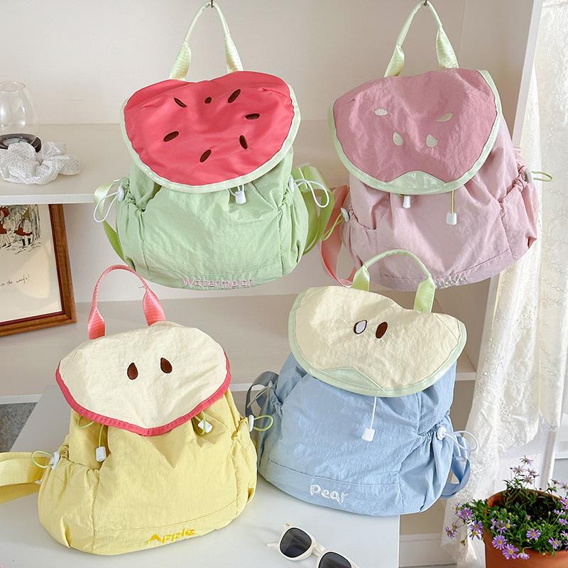 Children's summer contrasting color mini backpack girls new primary school students cute kindergarten schoolbag flow
