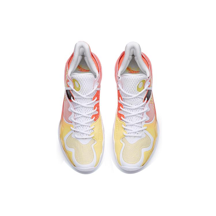 New Anta Shock Wave 4 Anti Slip Wear Resistant Low Top Basketball Shoes Orange Yellow 112231106-3
