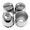 Universal Bearing Cover Truck Trailer Metal Plated Light Chrome For 130mm 5.15in 4pcs