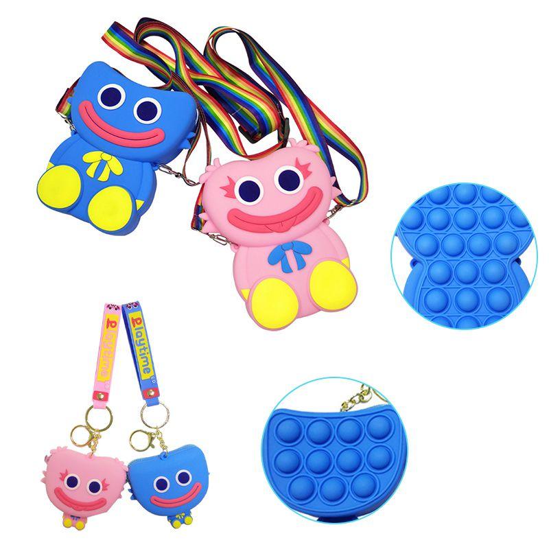 Playtime Poppy Huggy Wuggy Kissy Missy Pop It Shoulder Bag Coin Keychain Purse