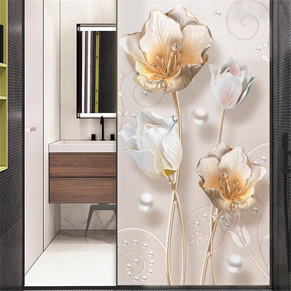

Privacy Window Film Church Static Clings Decorative Non-Adhesive Anti-UV Protection Heat Control Glass Stickers for Home 40x60cm