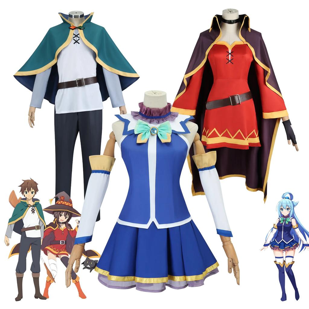 Anime Satou Kazuma Cosplay Costume Aqua Megumin Wonderful School Uniform Halloween Role Play Outfits Megumin Cosplay Costume