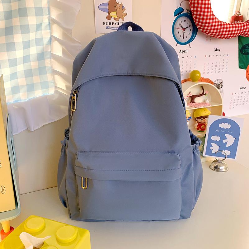 Schoolbag Japanese ins wind solid color schoolbag female versatile simple casual large capacity waterproof girl student backpack backpack