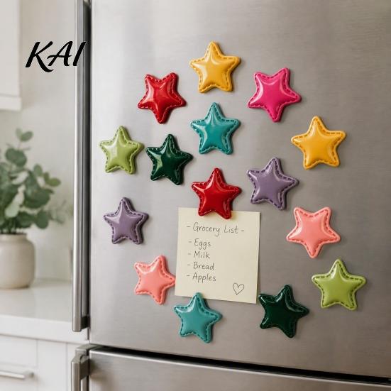 Decorative Whiteboards Magnets 2Pcs 3D Star Refrigerator Magnet, Resin Shape Fridge Magnet Magnetic Decoration for Kitchen Office Whiteboard