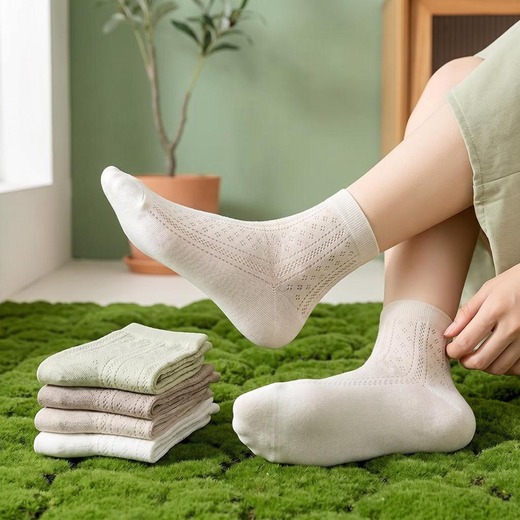 Women's Mid-Calf Silk Stockings: Summer Thin, Cooling, Breathable, Nude Feel, Skin-Friendly, Postpartum-Friendly.