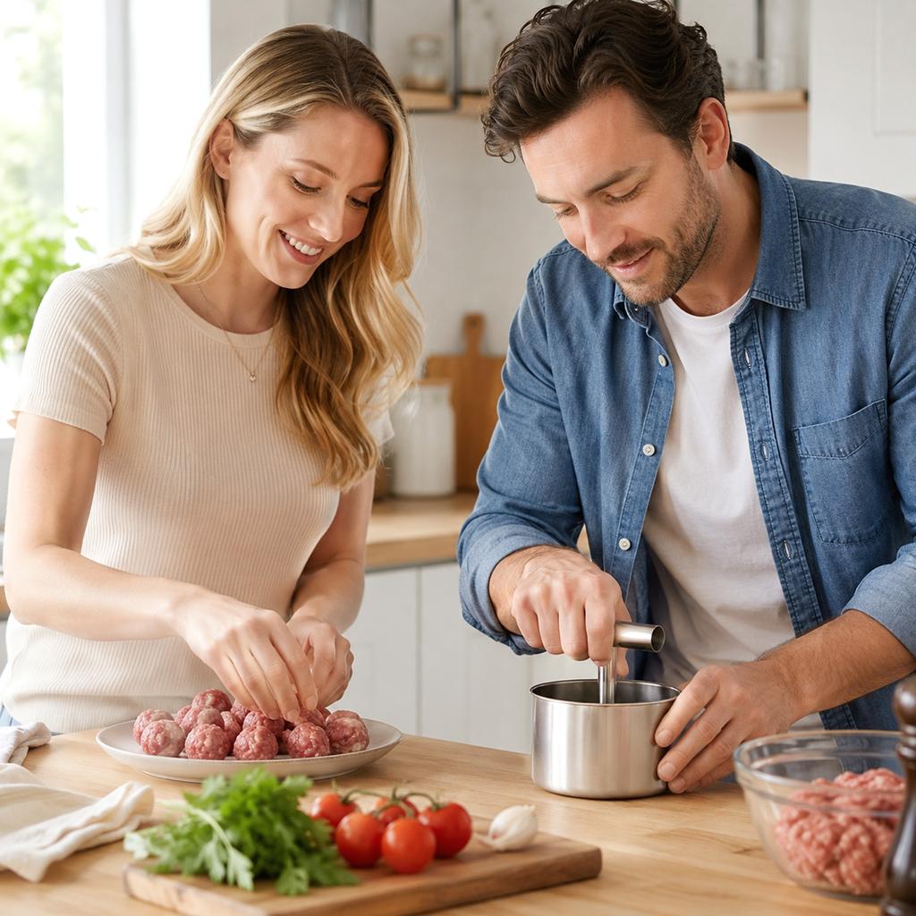 Fleischbällchen-Maker Handpresse Werkzeug, Lebensmittelgeeignetes Material für die Heimküche, DIY Fischbällchen, Schweinefleischbällchen und Ballformer