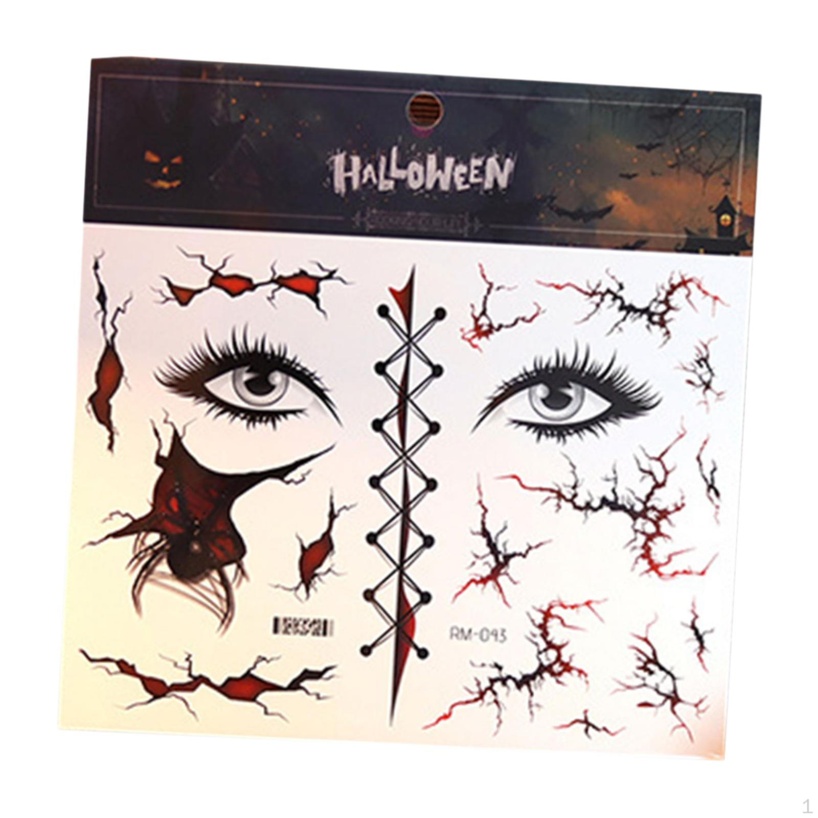 

Halloween Temporary Sticker Realistic Scary for Costume Style D