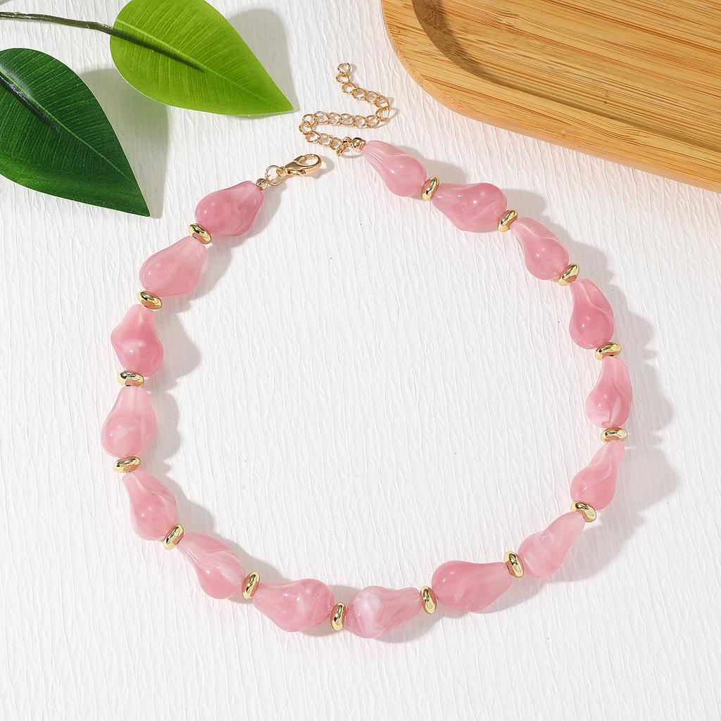 Acrylic Irregular Baroque Beaded Necklace Vintage Women Accessories