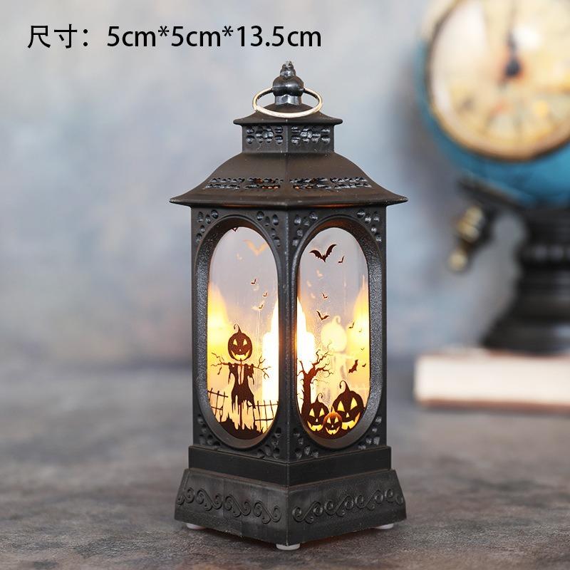 Halloween Simulation Flame Lanterns, Small Oil Lamps, Decorative Props, Bar Scene Arrangement, Tabletop Ornaments, Three-dimensional