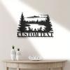 Arte de Parede Personalizada em Ferro Metálico 3D Decoração de Acampamento Personalizada Design de Cadeira de Camping Rústica para Interior Exterior