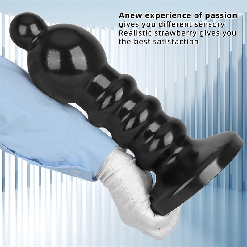 Black Pull Beads 9.5cm Giant Big Head Dildo Anal Plug Fisting Adult Products